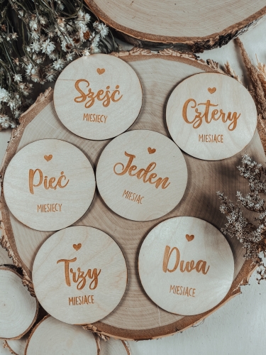 Drewniane Tabliczki na pierwsze 12 miesięcy