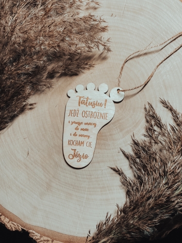 Drewniana Zawieszka - Stópka Dziecko