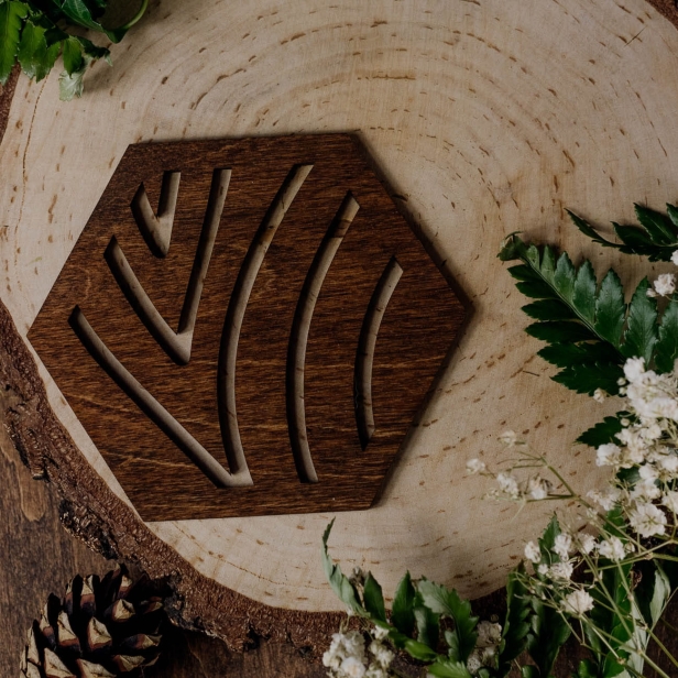 Drewniane podkładki pod kubki - Wood - palisander