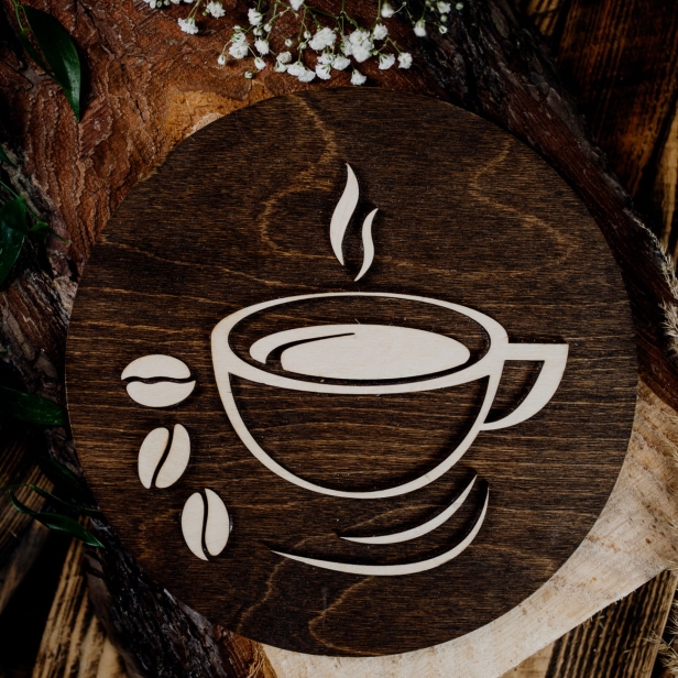 Drewniana Tabliczka - coffe