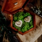 Drewniana szkatułka na obrączki kolor tik