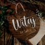 Tabliczka - Witaj na świecie - palisander