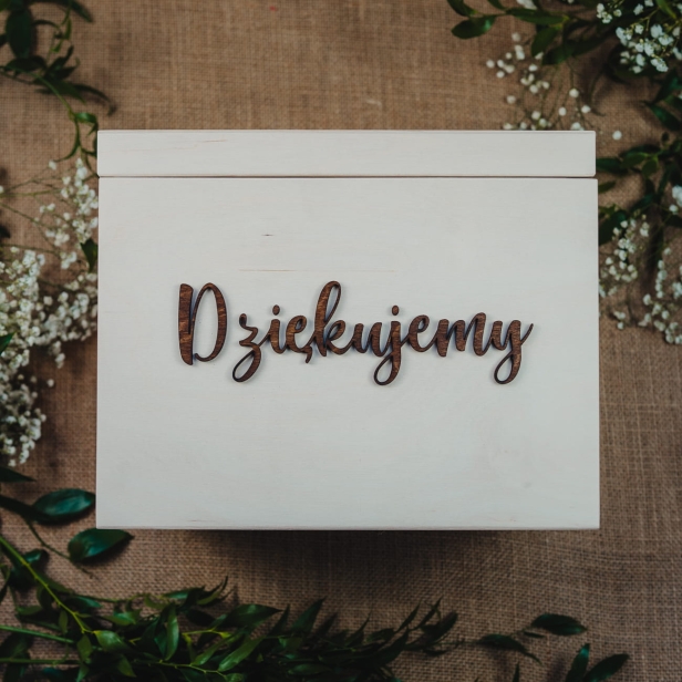 Drewniane pudełko na koperty sosna