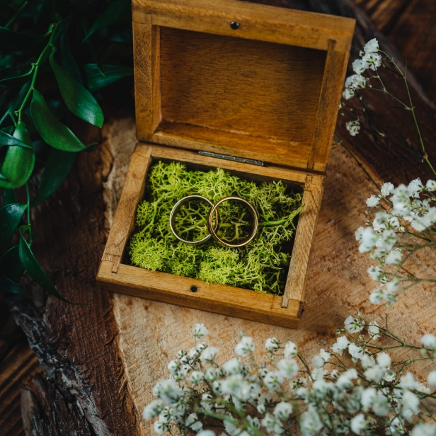 Drewniane pudełeczko na obrączki pudełko dąb