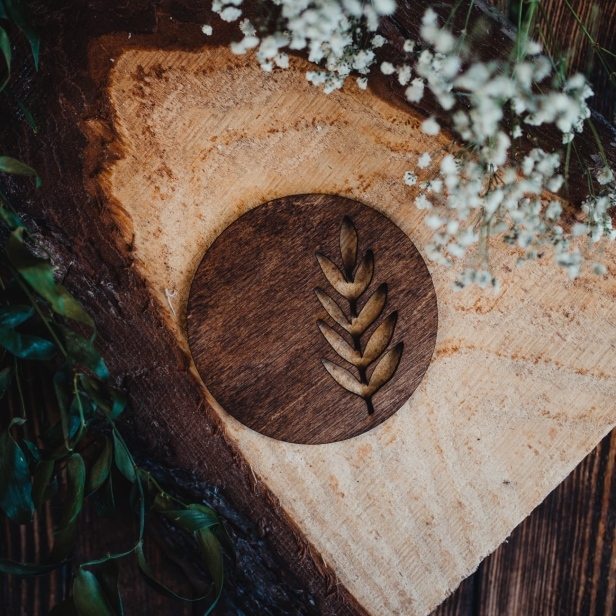 Drewniane podkładki pod kubki - Jesion - Palisander