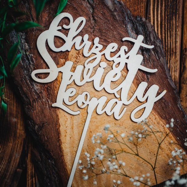 Drewniany Topper Chrzest Święty