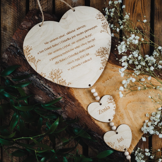 Zawieszka Serce - dla Babci i Dziadka