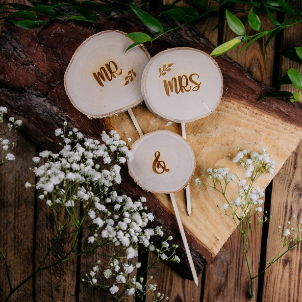 Drewniane toppery z plastrów drewna brzozy