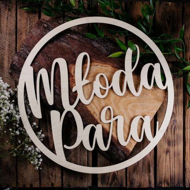 Drewniane obręcze z napisem Młoda Para na ślub wesele rustykalne boho