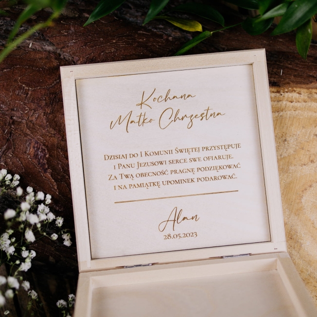 Drewniane Podziękowanie dla Matki Chrzestnej środek