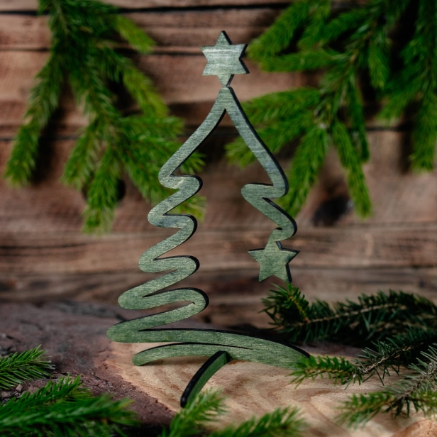 Świąteczna choinka drewniana rustykalna