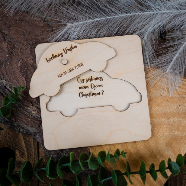 Zaproszenie dla Rodziców Chrzestnych - Auto